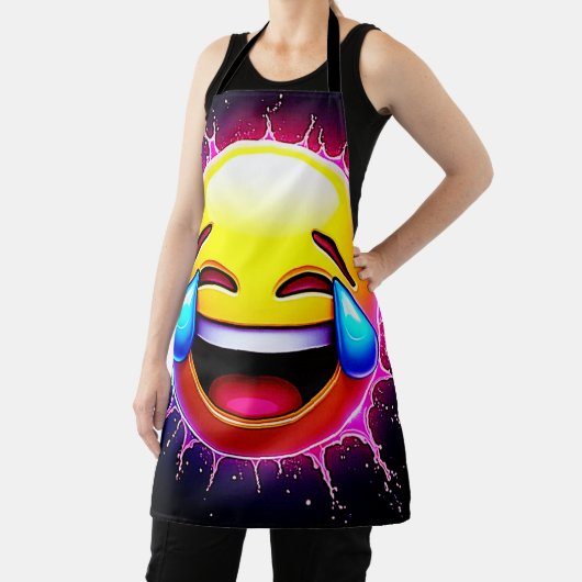 Joyful Splash: Laughing Emoji Art エプロン (インサイチュ)