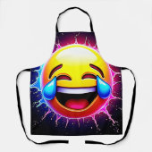 Joyful Splash: Laughing Emoji Art エプロン (正面)