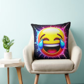 Joyful Splash: Laughing Emoji Art クッション (椅子)