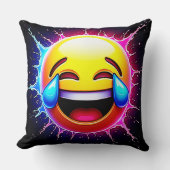 Joyful Splash: Laughing Emoji Art クッション (正面)