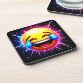 Joyful Splash: Laughing Emoji Art コースター (左側)