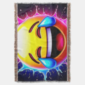 Joyful Splash: Laughing Emoji Art スローブランケット (正面縦)