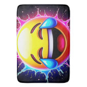 Joyful Splash: Laughing Emoji Art バスマット (正面縦)