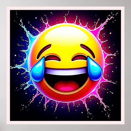 Joyful Splash: Laughing Emoji Art ポスター (正面)
