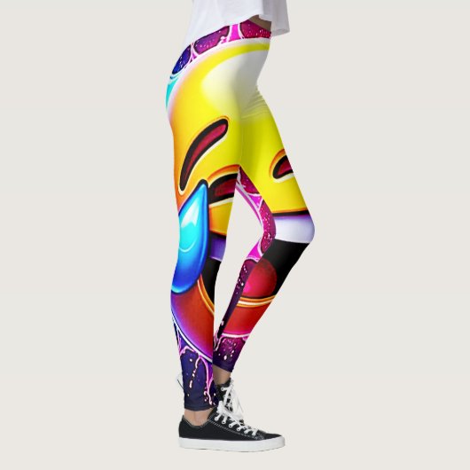 Joyful Splash: Laughing Emoji Art レギンス (右)