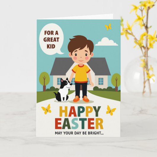 Joyful Springtime Scene Card カード (黄色い花)