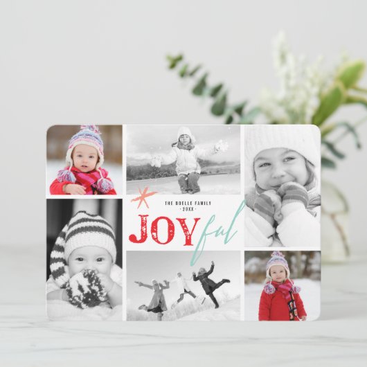 Joyful Starタイポグラフィミニマモダンリスト6枚の写真 シーズンカード (スタンド正面)