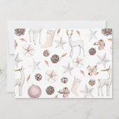 Joyful Taupe Christmas 図解入りの、写真付きの Deer Photo シーズンカード (裏面)