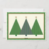 Joyful Three Photo Postage Stamp Modern Vintage シーズンカード (裏面)