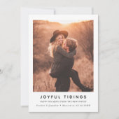 Joyful Tidings | Modern Newlywed Christmas Photo シーズンカード (正面)
