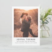Joyful Tidings | Modern Newlywed Christmas Photo シーズンカード (スタンド正面)