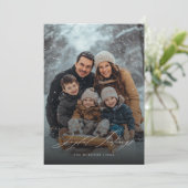 Joyful Tidings Winter Family Photo Christmas Card シーズンカード (スタンド正面)