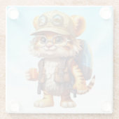 Joyful Tiger Cubバックパックとコーヒー ガラスコースター (裏面)