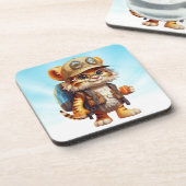 Joyful Tiger Cubバックパックとコーヒー コースター (左側)