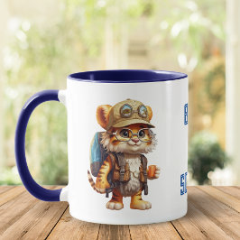 Joyful Tiger Cubバックパックとコーヒー マグカップ