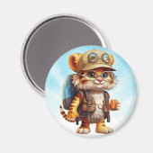 Joyful Tiger Cubバックパックとコーヒー マグネット (正面/裏面)