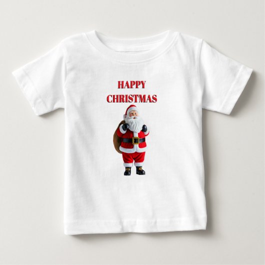 「Joyful Times: Happy Christmas Kids T-Shirt」 ベビーTシャツ (正面)