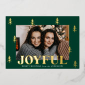 Joyful Trees Green 2写真 箔シーズンカード (正面)