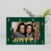 Joyful Trees Green 2写真 箔シーズンカード (立ち正面)