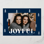 Joyful Trees Navy 2写真 箔シーズンカード (正面)