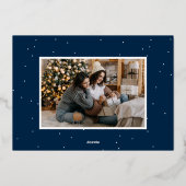 Joyful Trees Navy 2写真 箔シーズンカード (裏面)