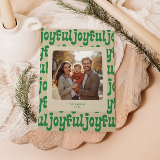 Joyful Typography Pattern Photo シーズンカード