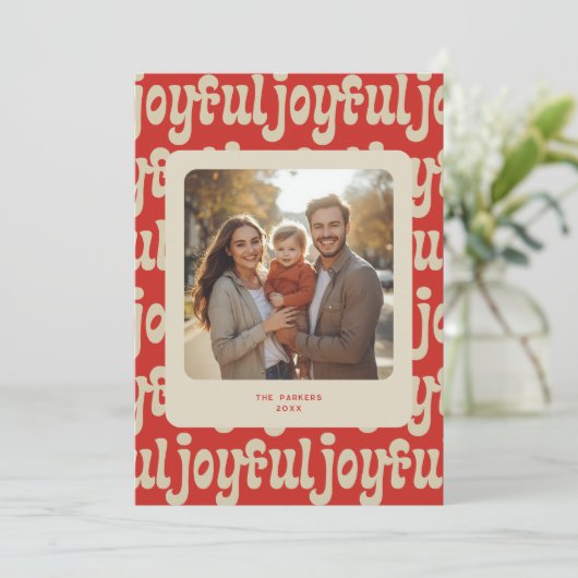 Joyful Typography Pattern Photo シーズンカード (スタンド正面)