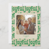 Joyful Typography Pattern Photo シーズンカード (正面)