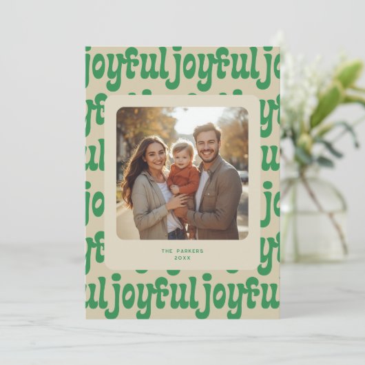 Joyful Typography Pattern Photo シーズンカード (スタンド正面)