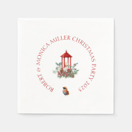 Joyful Vibeクリスマスの花とランタンブーケ スタンダードカクテルナプキン