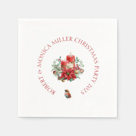 Joyful Vibeクリスマスフラワー&キャンドルブーケ スタンダードカクテルナプキン