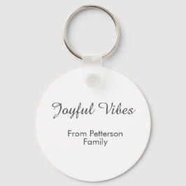 Joyful Vibes red Christmas add family name date  キーホルダー