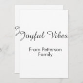 Joyful Vibes red Christmas add family name date  シーズンカード (正面/裏面)