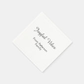 Joyful Vibes red Christmas add family name date  スタンダードカクテルナプキン (角)