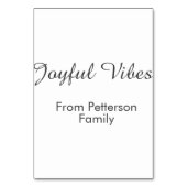 Joyful Vibes red Christmas add family name date  テーブルナンバー (裏面)