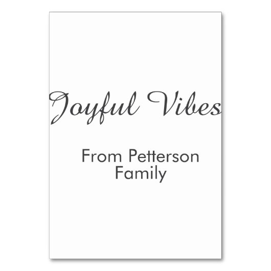 Joyful Vibes red Christmas add family name date  テーブルナンバー (正面)