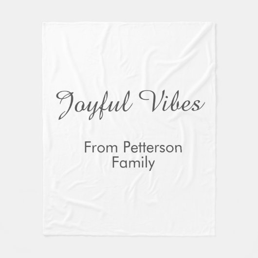 Joyful Vibes red Christmas add family name date  フリースブランケット (正面)
