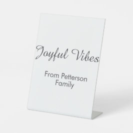 Joyful Vibes red Christmas add family name date  台座サイン