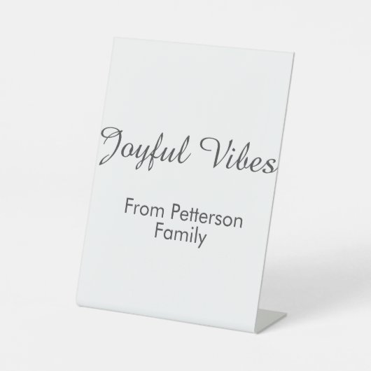 Joyful Vibes red Christmas add family name date  台座サイン (正面)