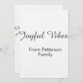 Joyful Vibes red Christmas add family name date  招待状 (正面/裏面)