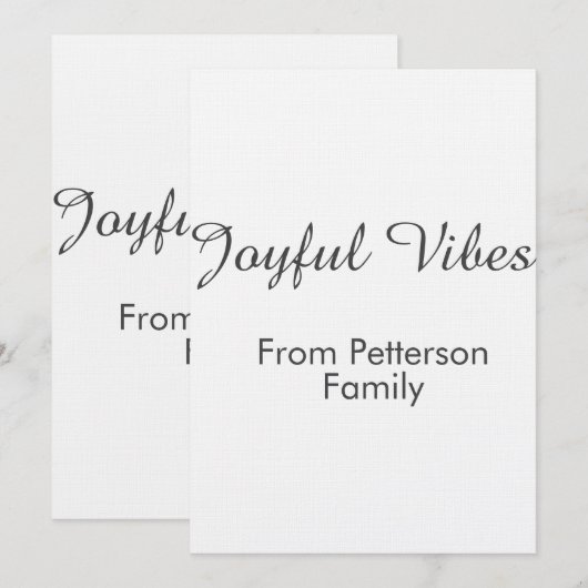 Joyful Vibes red Christmas add family name date  招待状 (正面/裏面)