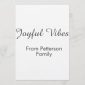 Joyful Vibes red Christmas add family name date  招待状 (正面)