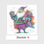 Joyful Violet Christmas Sticker シール<br><div class="desc">この楽しいフェスティバルのシールは、カラフルの贈り物と暖かいスマイルで飾られた紫色の服を着た明るいキャラクターを特徴としている。</div>