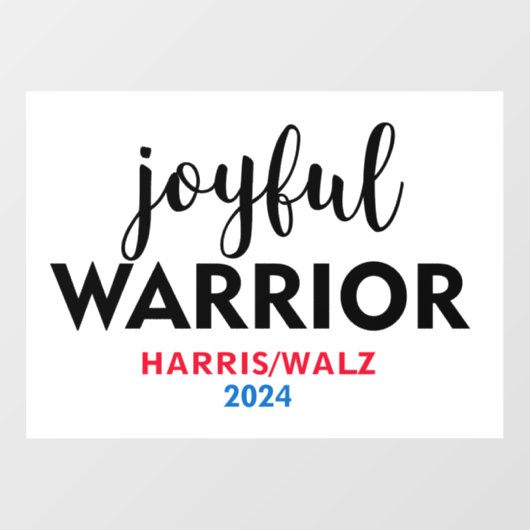 JOYFUL WARRIOR KAMALA HARRIS TIM WALZ 2024 ウィンドウサイン (シート)