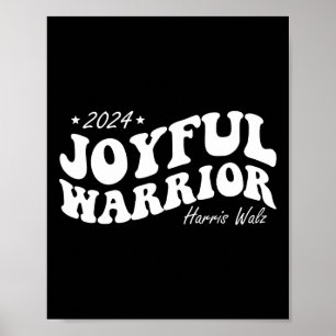 Joyful Warrior Kamala Harris Tim Walz 2024 Groovy ポスター