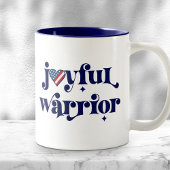 Joyful Warrior NavyタイプUSA国旗ハートフェミニスト ツートーンマグカップ