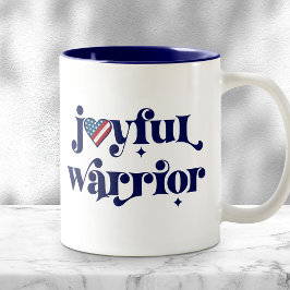 Joyful Warrior NavyタイプUSA国旗ハートフェミニスト ツートーンマグカップ