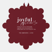 Joyful We Adore You | クリスマスの賛美歌 ホリデーフォト オーナメントカード (裏面)