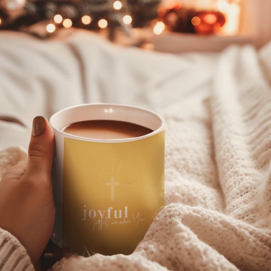 Joyful We Adore You | クリスマスの賛美歌 ホリデー コーヒーマグカップ