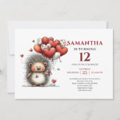 Joyful whimsical animals art kids birthday invite 招待状 (正面)